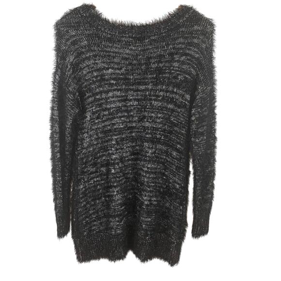 Rock & Republic Black & Silver Eyelash Sweater Size Medium - Picture 8 of 8